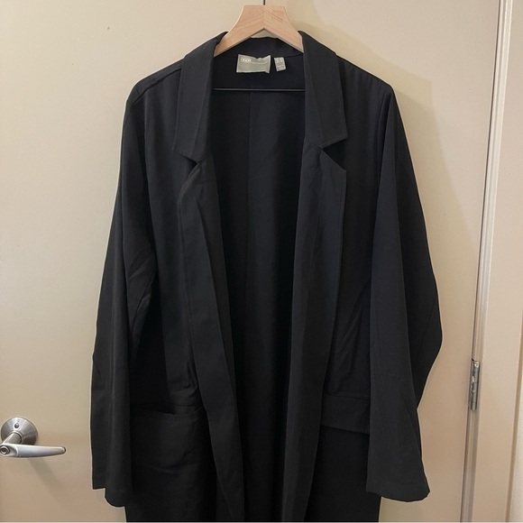 ASOS tailored lightweight longline coat in black plus size 16 - Picture 3 of 11